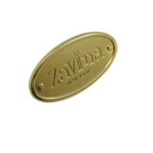 Dongguan Manufacturer Oval Gold Custom Metal Label Metal Plate